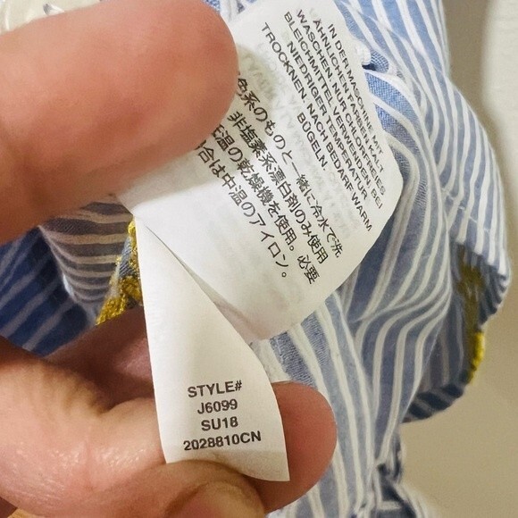 NWT J. Crew Striped Pineapple Embroidered Side-Tie Top Style# J6099 Women's Sz 6 - Picture 11 of 11